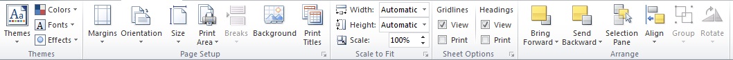 Excel Page Layout Ribbon